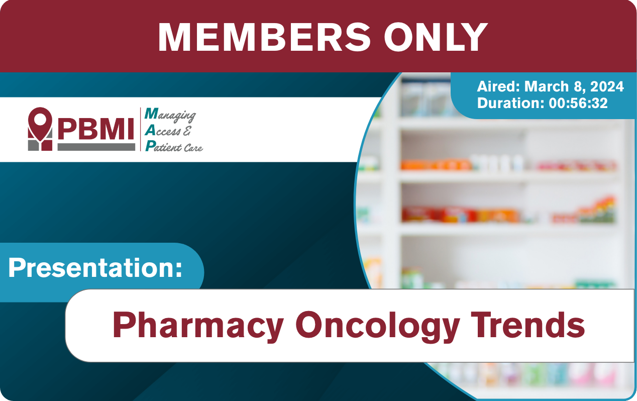 PBMI MAP: Pharmacy Oncology Trends